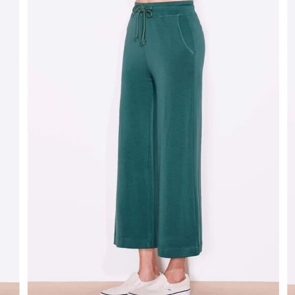 Sundry Jewel Green Cropped Flare Sweatpant - Picture 2 of 8